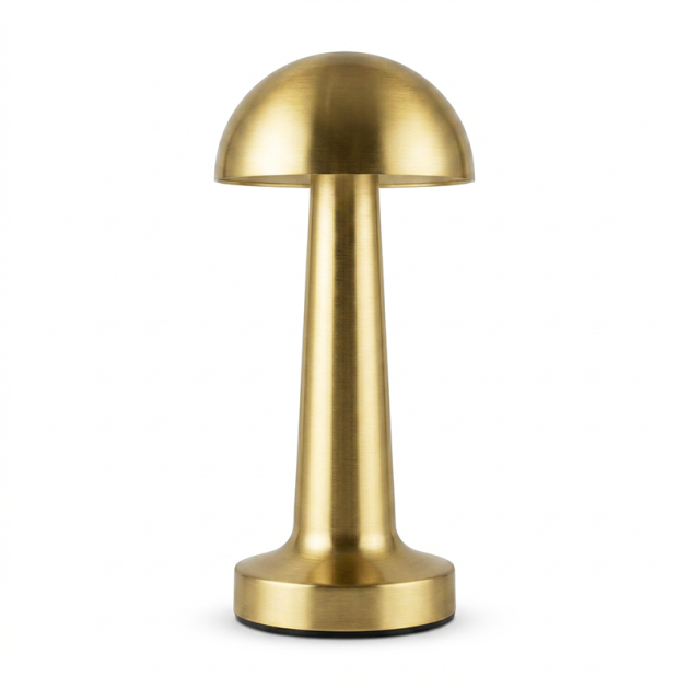 Lampe Moderne Dorée et Abat-jour Plissé, Tactile et Rechargeable