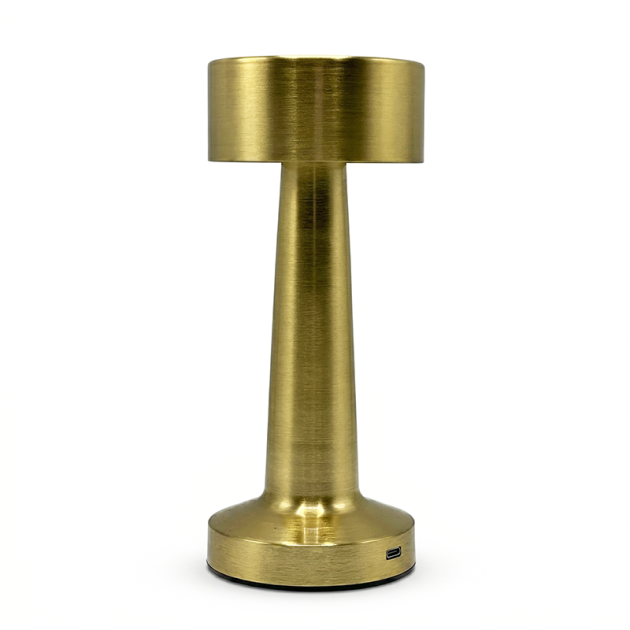 Lampe de Table Design Doré – Abat-jour Plissé, Tactile et Rechargeable