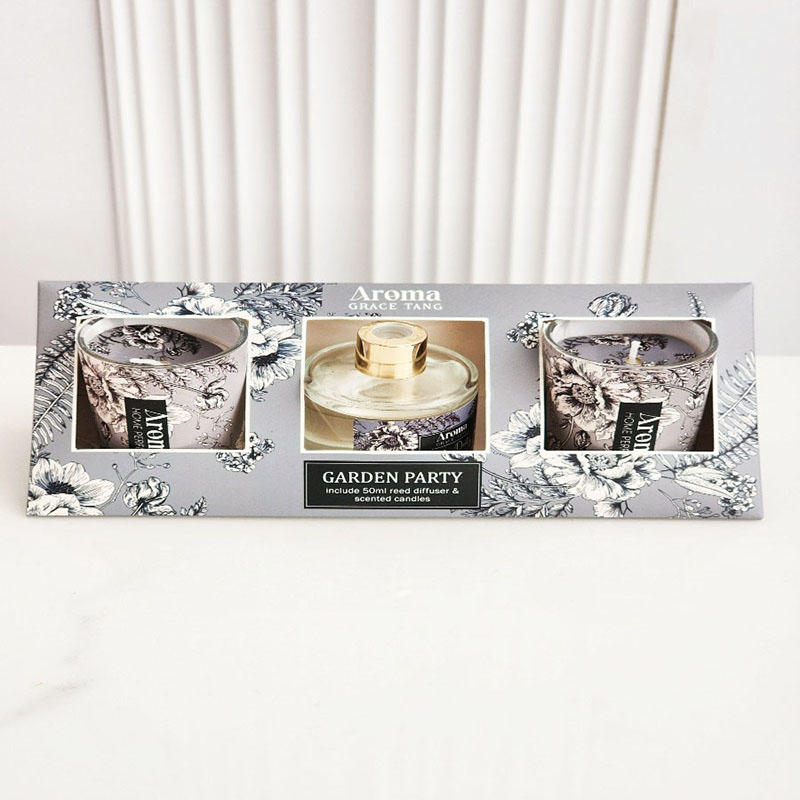 Ensemble Décoratif 3 Pièces : Bougies Parfumées et Diffuseur d'Ambiance