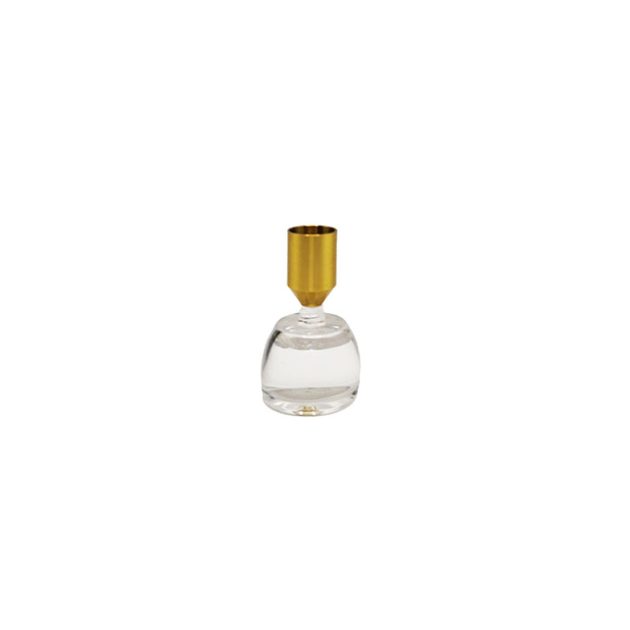 Bougeoir Moderne en Verre est Transparent et Doré
