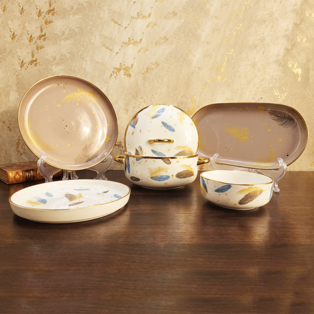Ensemble de Vaisselle Moderne et Élégant 5 Pièces