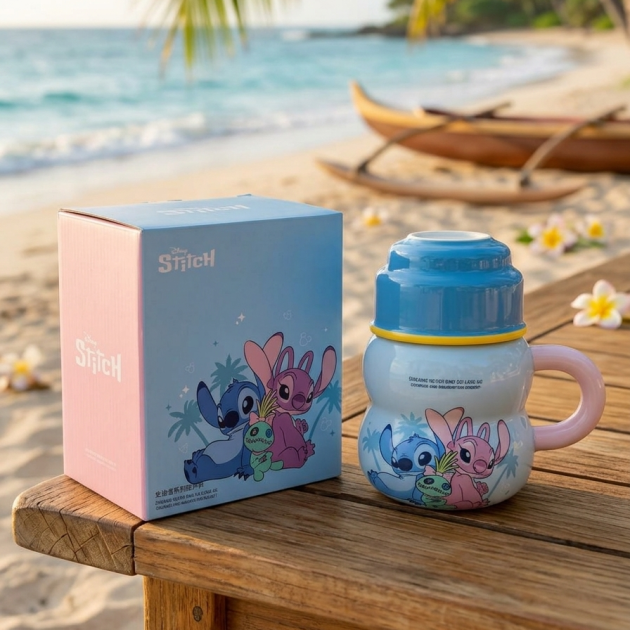 Mug avec Couvercle et Boîte d'Emballage - 3 Pièces
