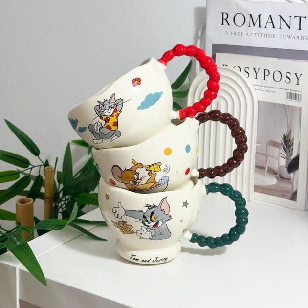 shop en Céramique Tom & Jerry avec Anse Perlée Originale – Collection Art de la Table Cartoon