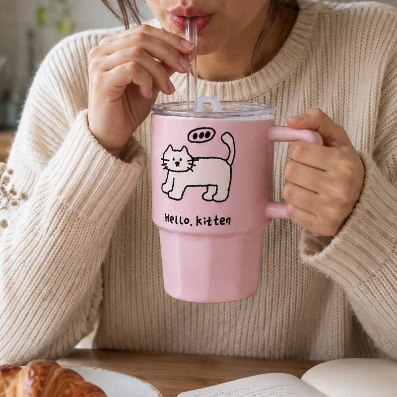 tasse en céramique avec couvercle – Image 3