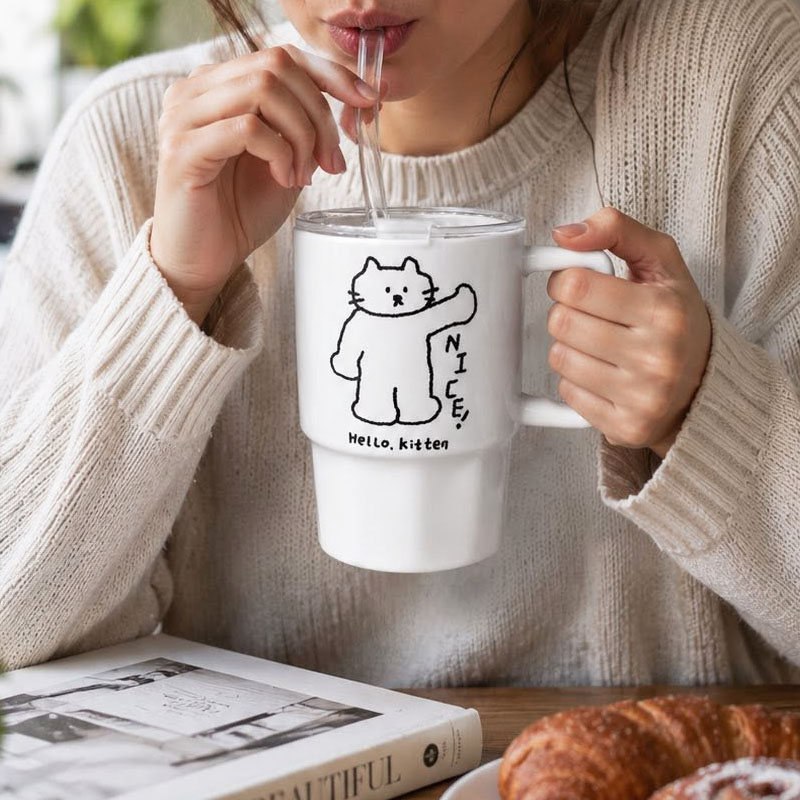 tasse en céramique avec couvercle – Image 2