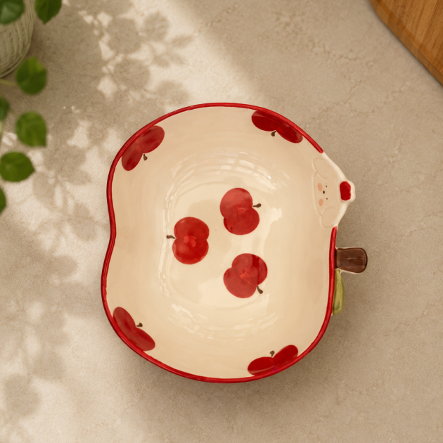 Bol en Céramique Pomme Rouge avec Motif POME