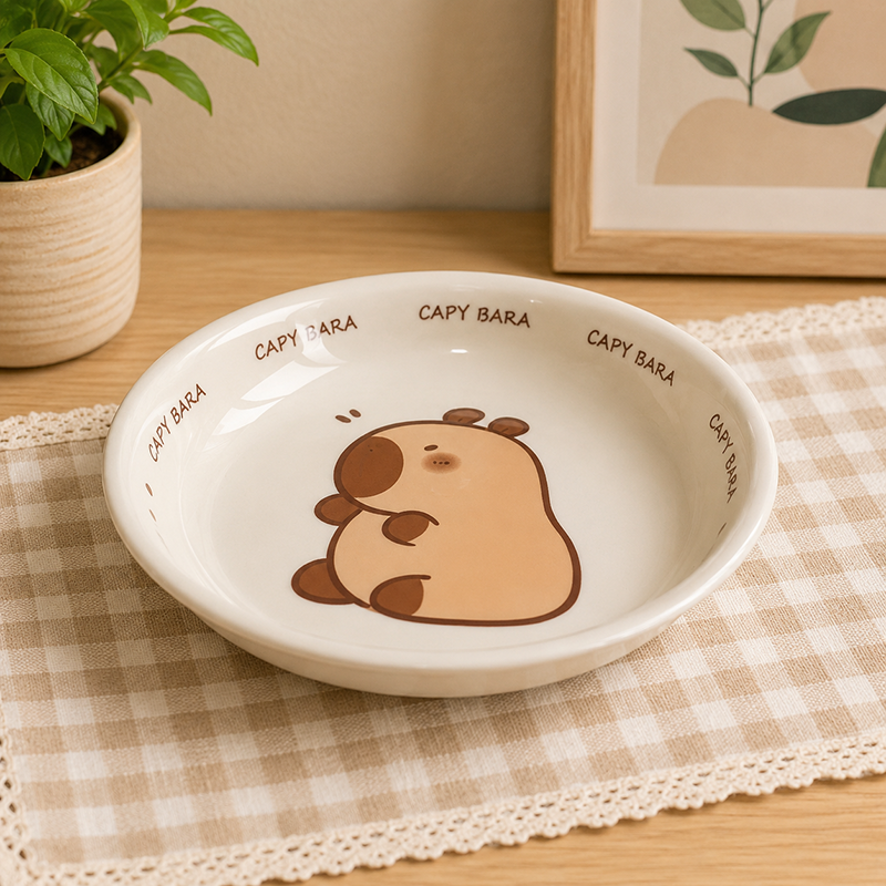 Assiette Enfant en Céramique Capybara – Design Mignon et Ludique – Image 2