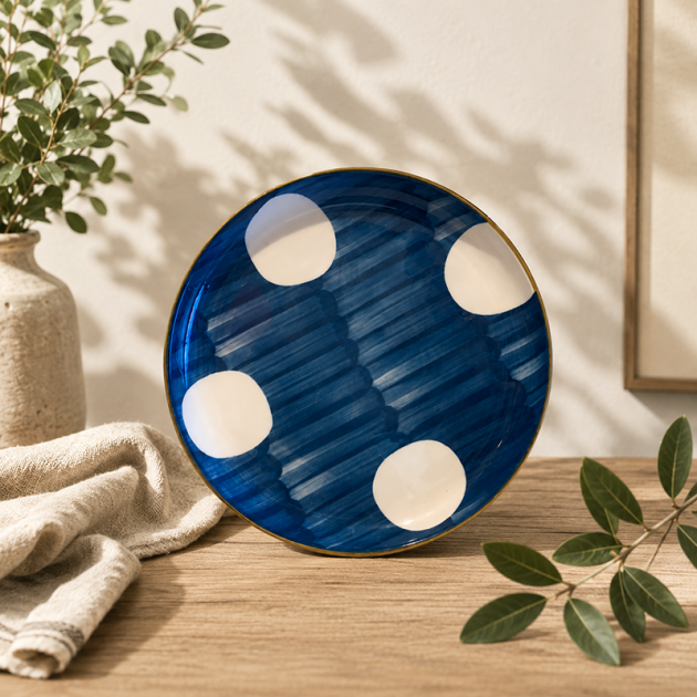 Plate en céramique bleu marine élégante