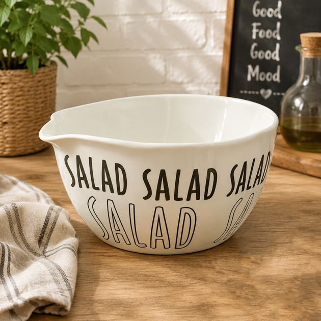 Saladier en Céramique avec Bec Verseur – Design Moderne "SALAD"