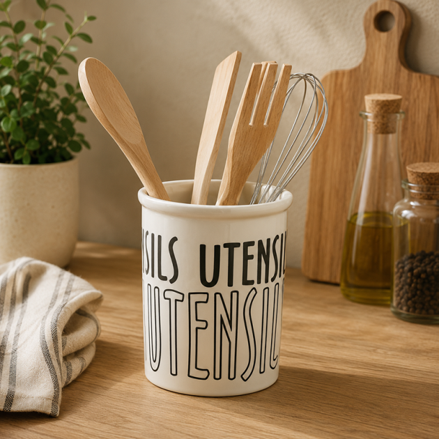Porte-Ustensiles en Céramique – Pot de Cuisine Design Moderne