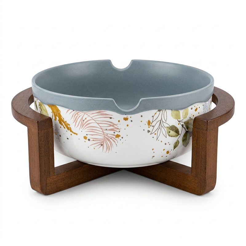 Service de Vaisselle Floral Élégant 32 Pièces – Motif Feuilles Dorées et Gris Perle – Image 10