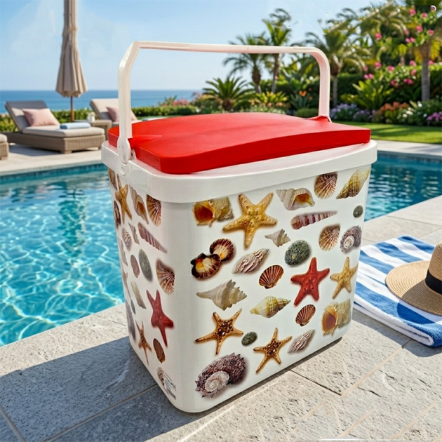 Glacière Isotherme Décor Coquillages –  20 litre
