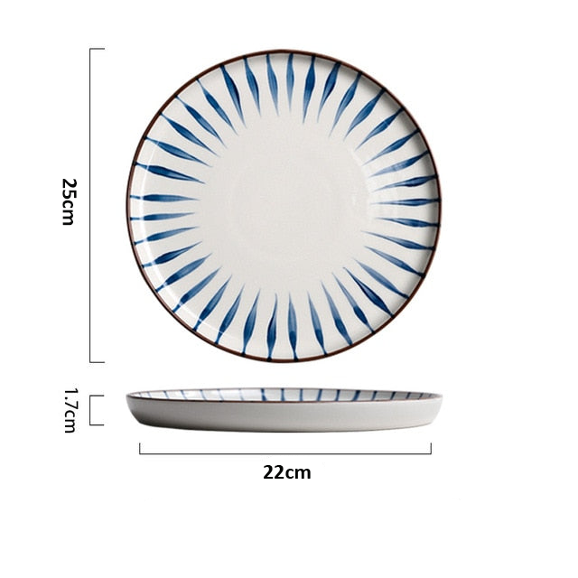 Assiette plate en céramique au style japonais – Image 3