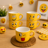 Lot de 5 Tasses en Céramique Emoji – Design Amusant pour Café
