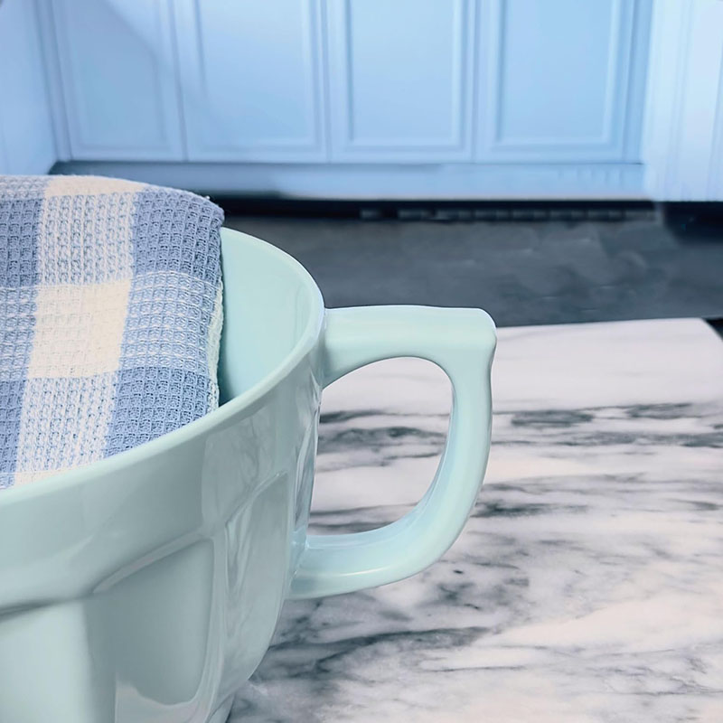 Grand Bol Doseur en Céramique Bleu Pastel avec Bec Verseur – Élégance & Grande Capacité – Image 4