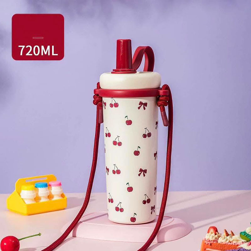 Gourdes Isothermes avec Paille – Design Coloré et Motifs Fruités – Image 4