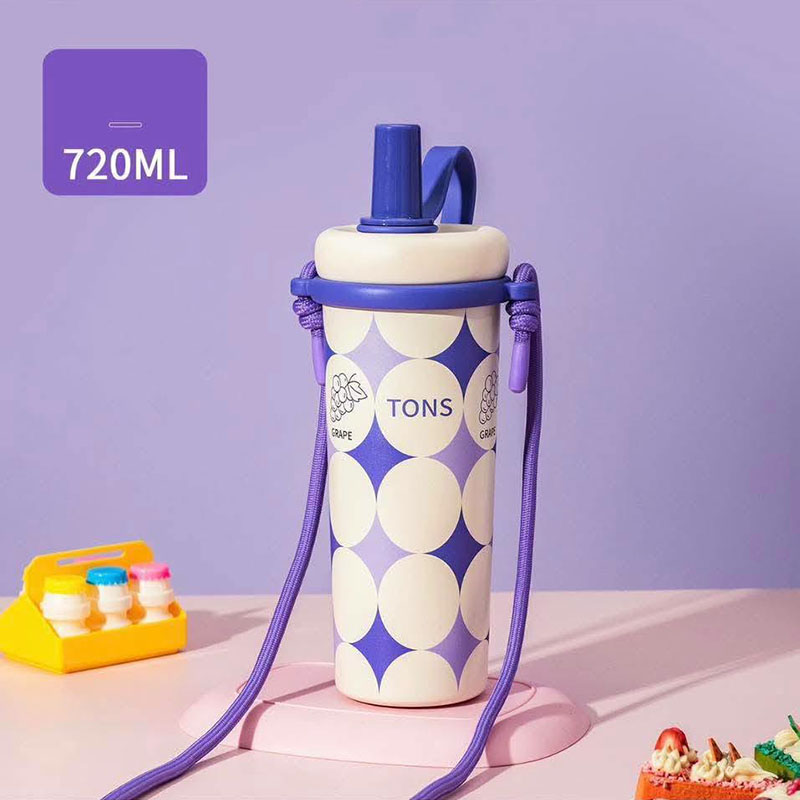Gourdes Isothermes avec Paille – Design Coloré et Motifs Fruités – Image 3