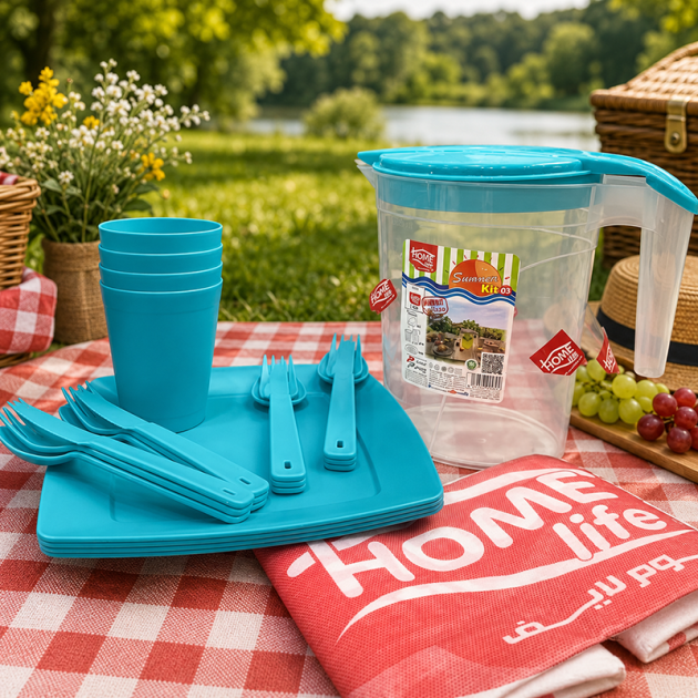 Kit vaisselle de 21 pcs pique-nique alimentaire pour 4  Personnes