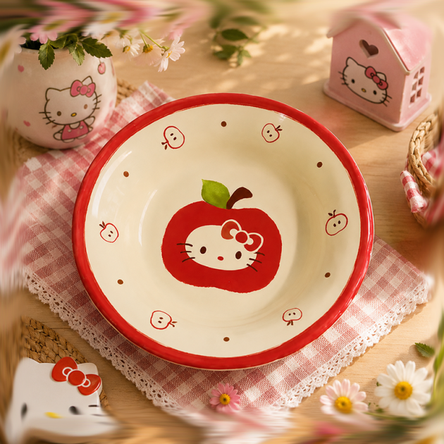 Assiette creuse en Céramique Hello Kitty Pomme Rouge