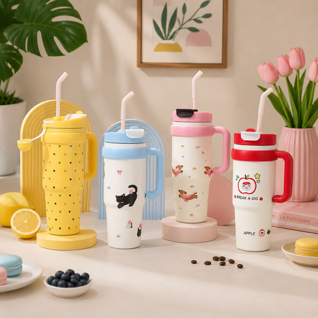 Gourde Isotherme 1 L avec Poignée et Paille