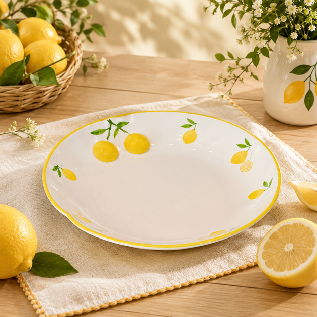 Assiette en Céramique Motif  Citron  20cm