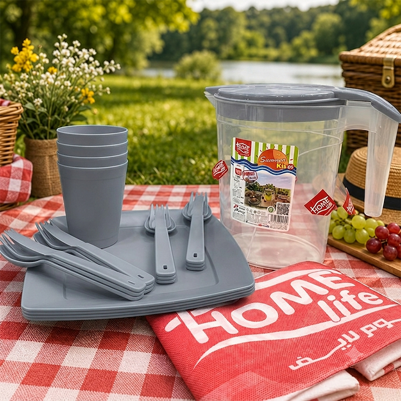 Kit vaisselle de 21 pcs pique-nique alimentaire pour 4 Personnes – Image 2