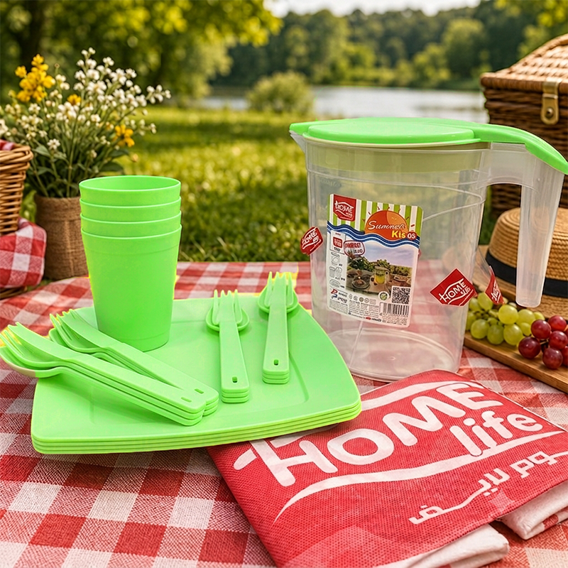 Kit vaisselle de 21 pcs pique-nique alimentaire pour 4 Personnes – Image 3