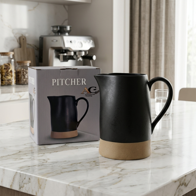 Pichet Artisanal bicolore en Céramique et Grès