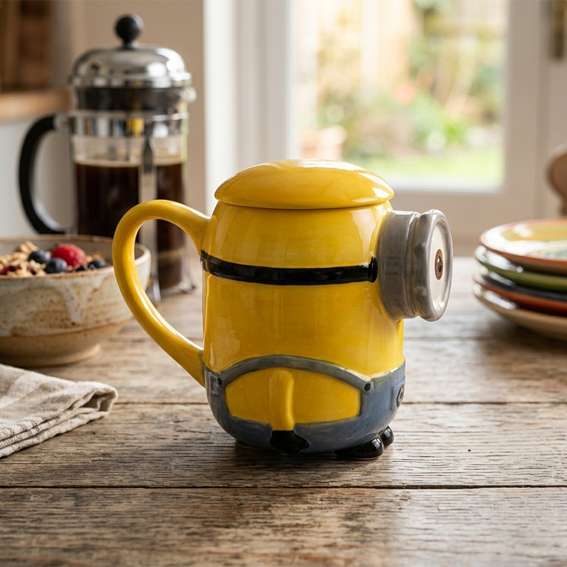 Mug en Céramique 3D Minion avec Couvercle – Image 2