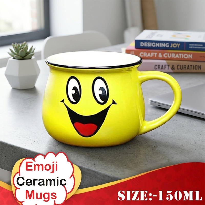 Ensemble de 6 Tasses en Céramique Émoticônes – Tasses Colorées au Design Souriant – Image 2