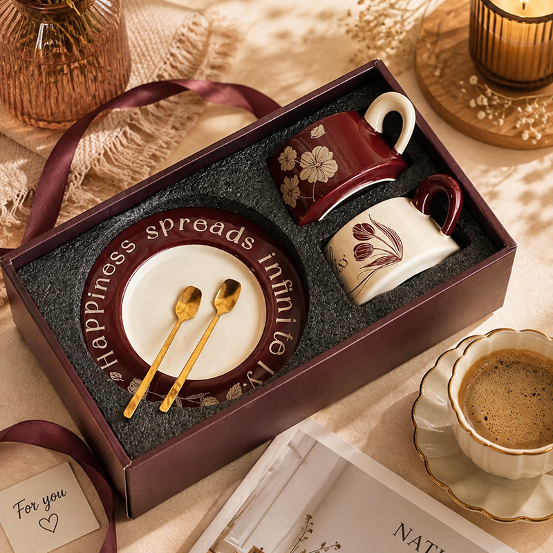 Coffret Cadeau Élégant Tasses & Assiettes – Image 4