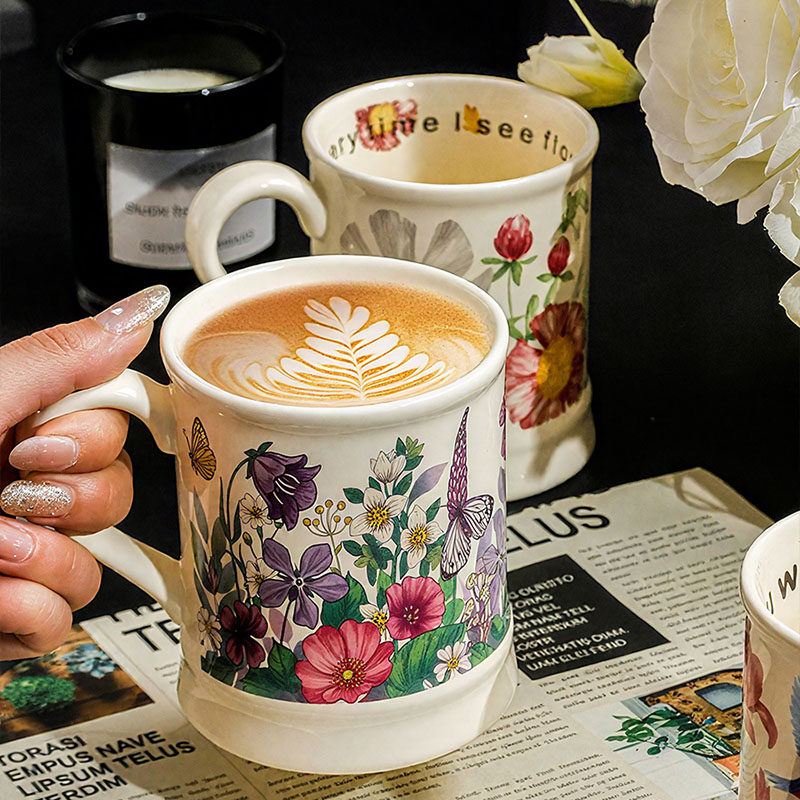 Mug en Céramique Fleuri – Tasse avec Anse et Motifs Floraux – Image 5