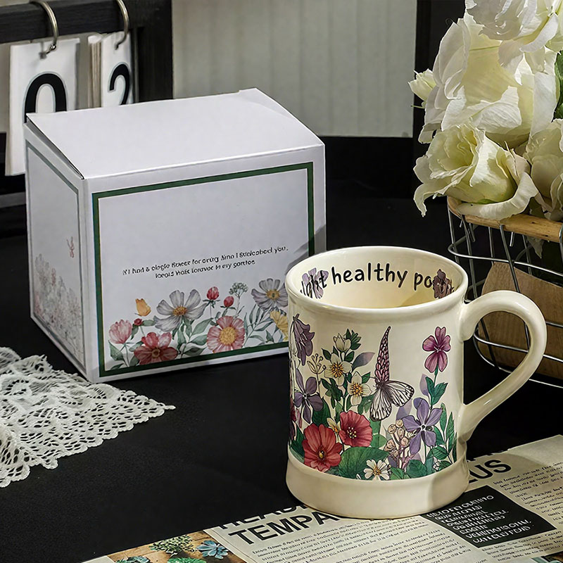 Mug en Céramique Fleuri – Tasse avec Anse et Motifs Floraux – Image 3