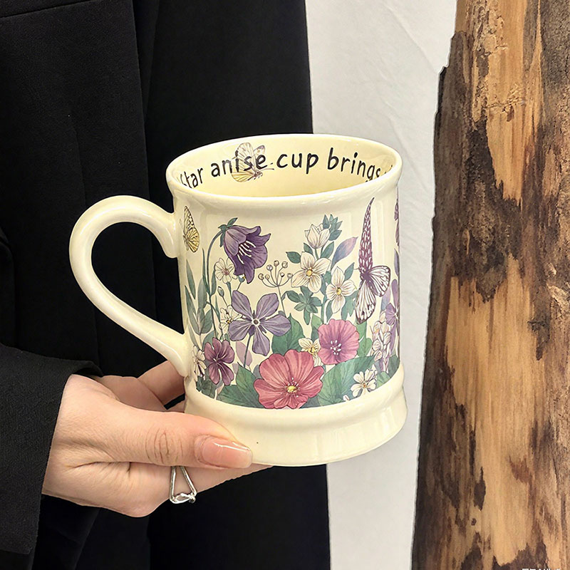 Mug en Céramique Fleuri – Tasse avec Anse et Motifs Floraux – Image 4