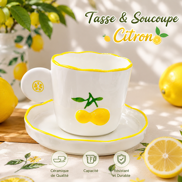 Tasse à Café en Céramique avec Soucoupe