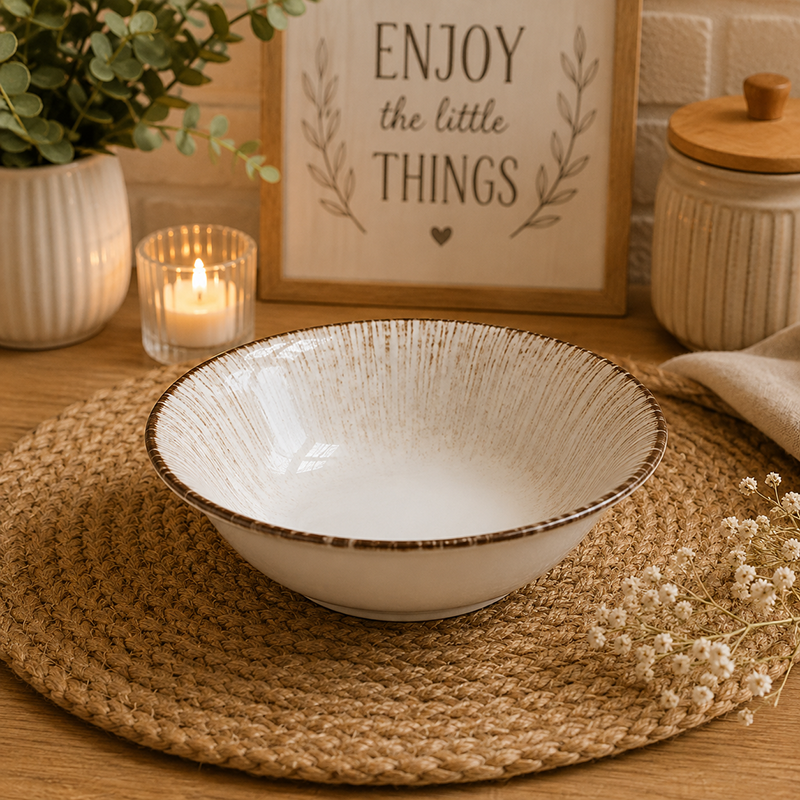 Service de Table 18 Pièces – Design Beige et Blanc – Image 2