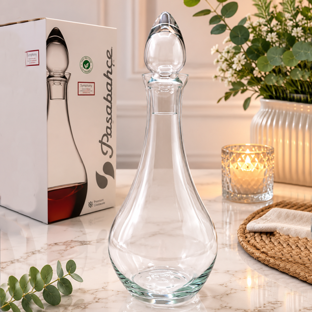 Carafe à Décanter en Verre Transparent avec Bouchon Stylisé – Design Élégant pour Table & Bar