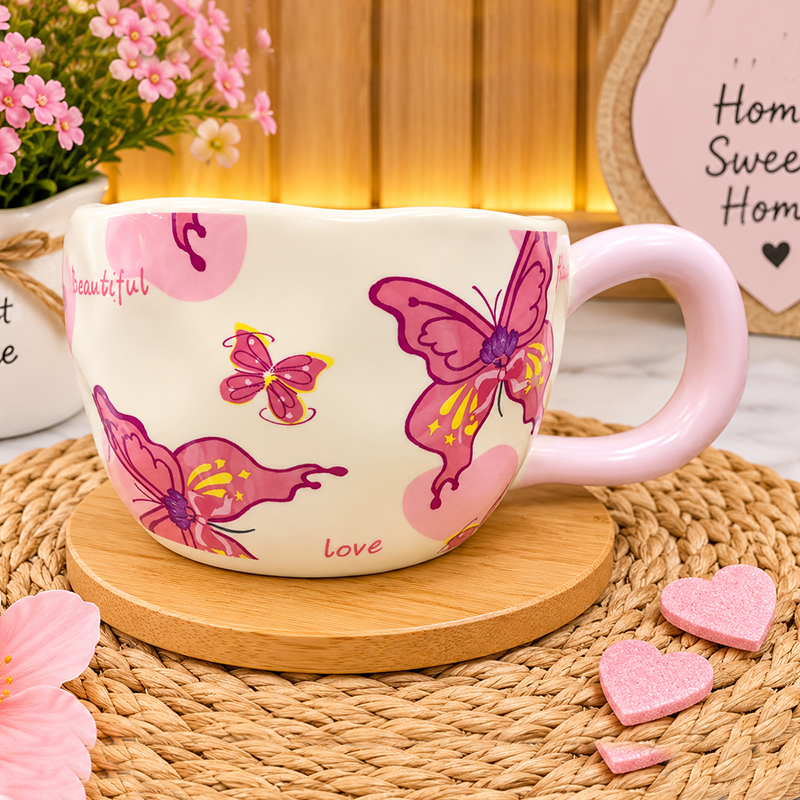 Mug en Céramique Papillons – Design Floral Élégant & Romantique – Image 5