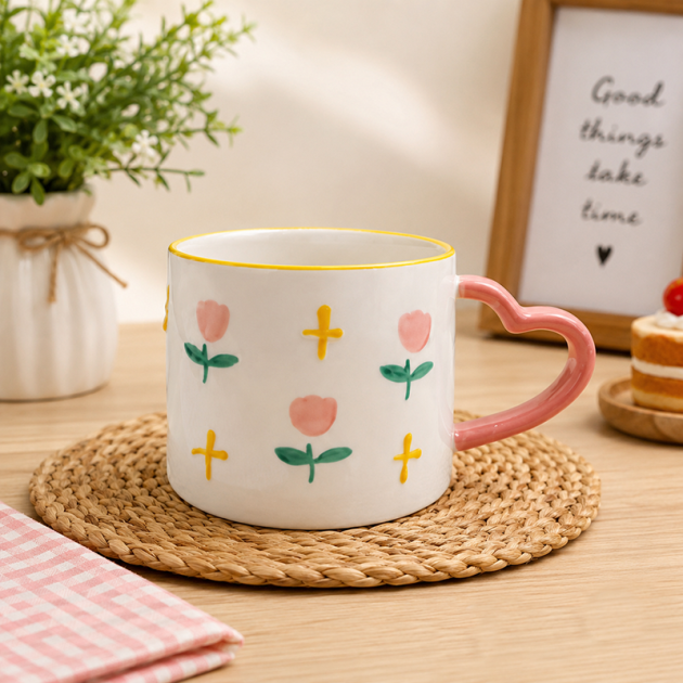 Mug Floral Anse Cœur