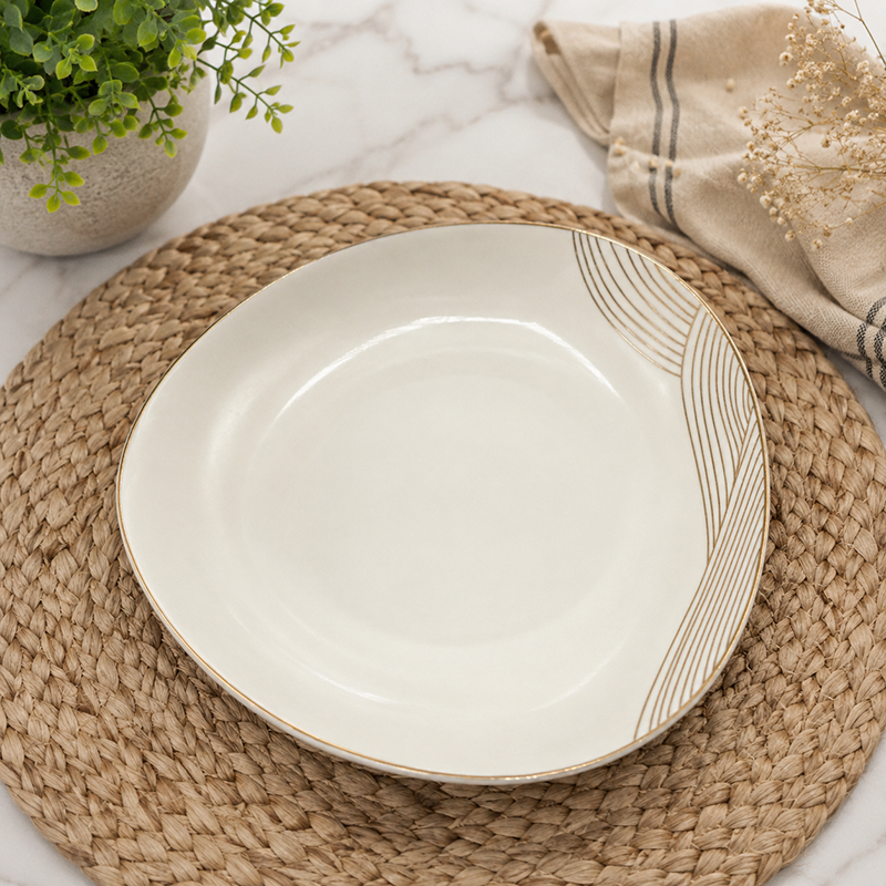 Service de Table en ceramique Blanc & Doré 21 pies – Image 4