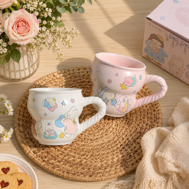 Mug en céramique avec des motifs de dessins animés