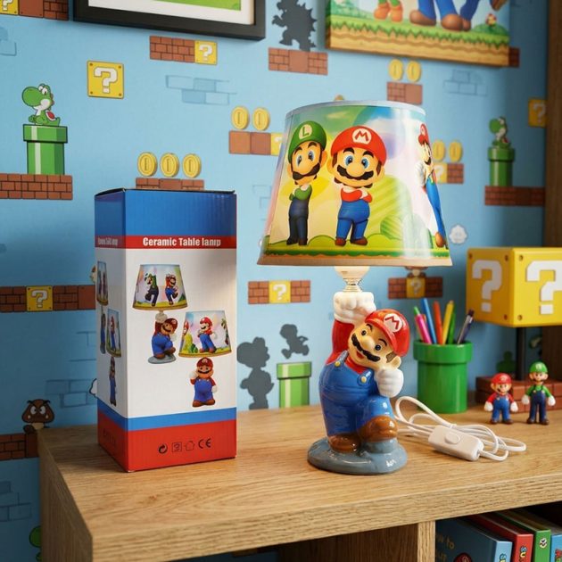 Lampe de Table en Céramique Super Mario – Décoration Ludique
