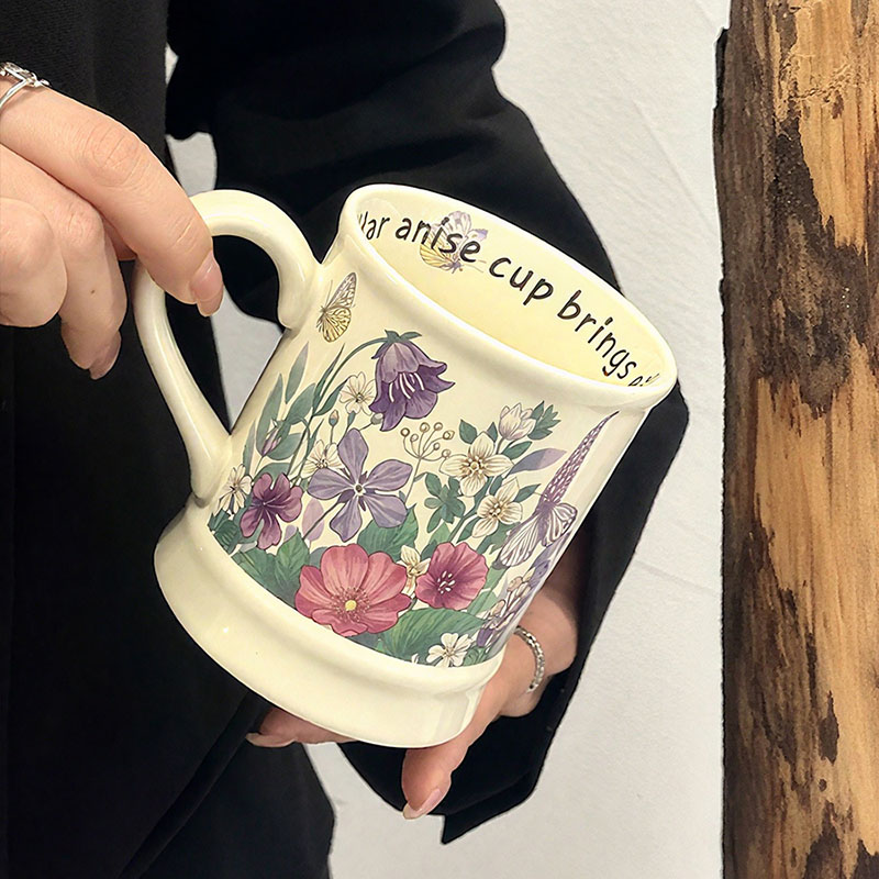 Mug en Céramique Fleuri – Tasse avec Anse et Motifs Floraux – Image 2