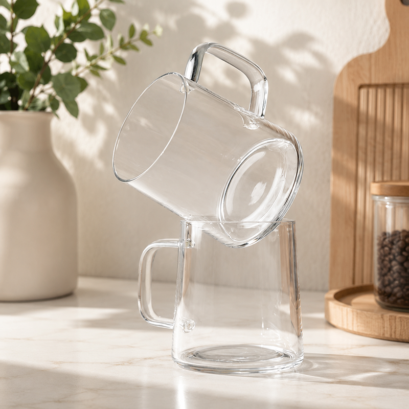 Set de 2 Mugs en Verre Transparent 300 ml – Danny Home – Image 3