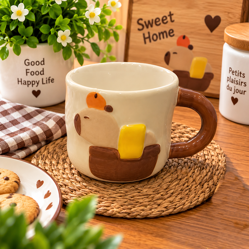 Mug en Céramique Poule Kawaii – Design Original avec Anse Marron