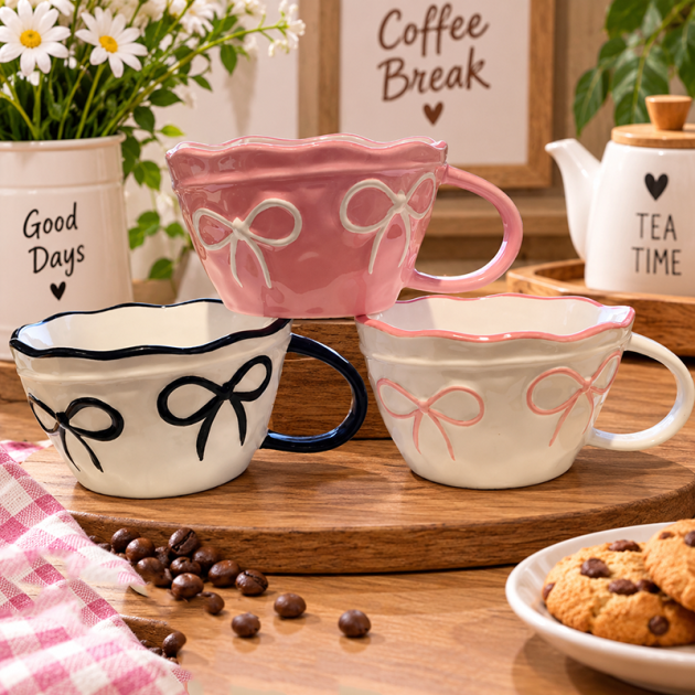 Mug en Céramique Élégant avec Motifs Nœuds