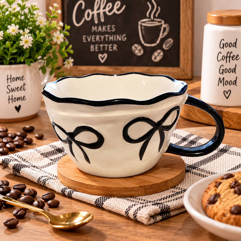 Mug en Céramique Élégant avec Motifs Nœuds – Image 4