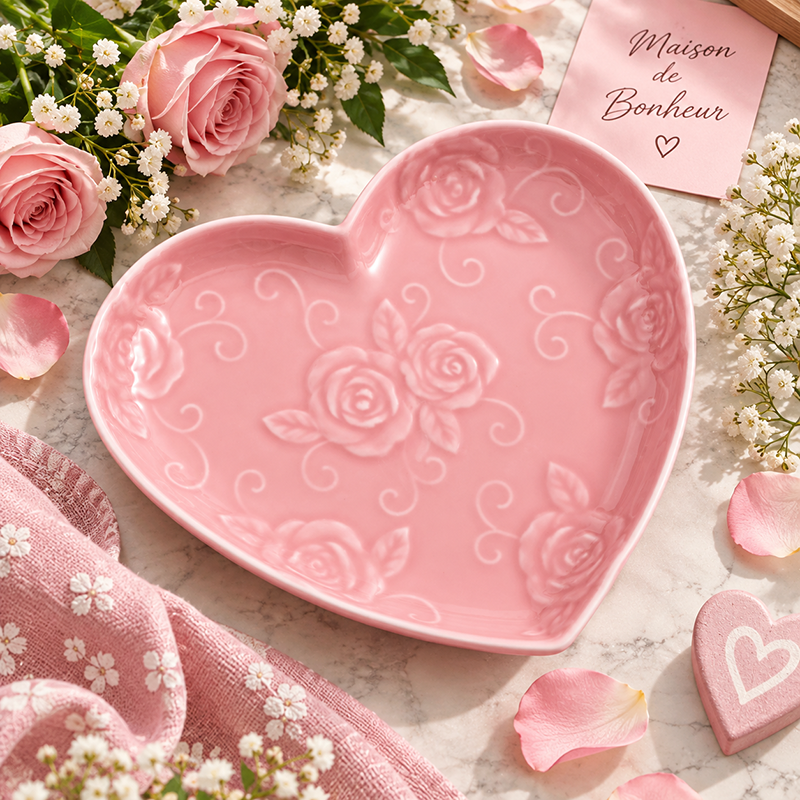 Tasse à Café en Céramique avec Soucoupe – Design Floral Rose – Image 3