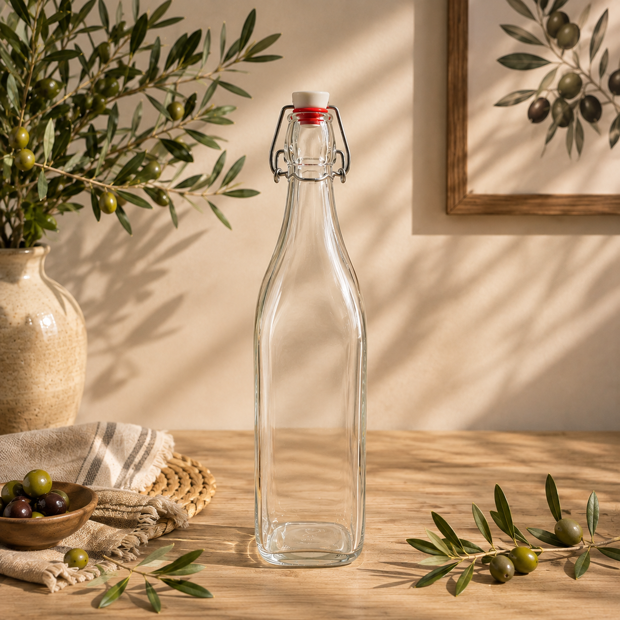 Bouteille en Verre à Fermeture Hermétique – 1 L