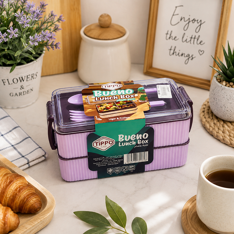 Boîte à Lunch Bueno TIPPO – Double Compartiment avec Couvercle Hermétique – Image 2
